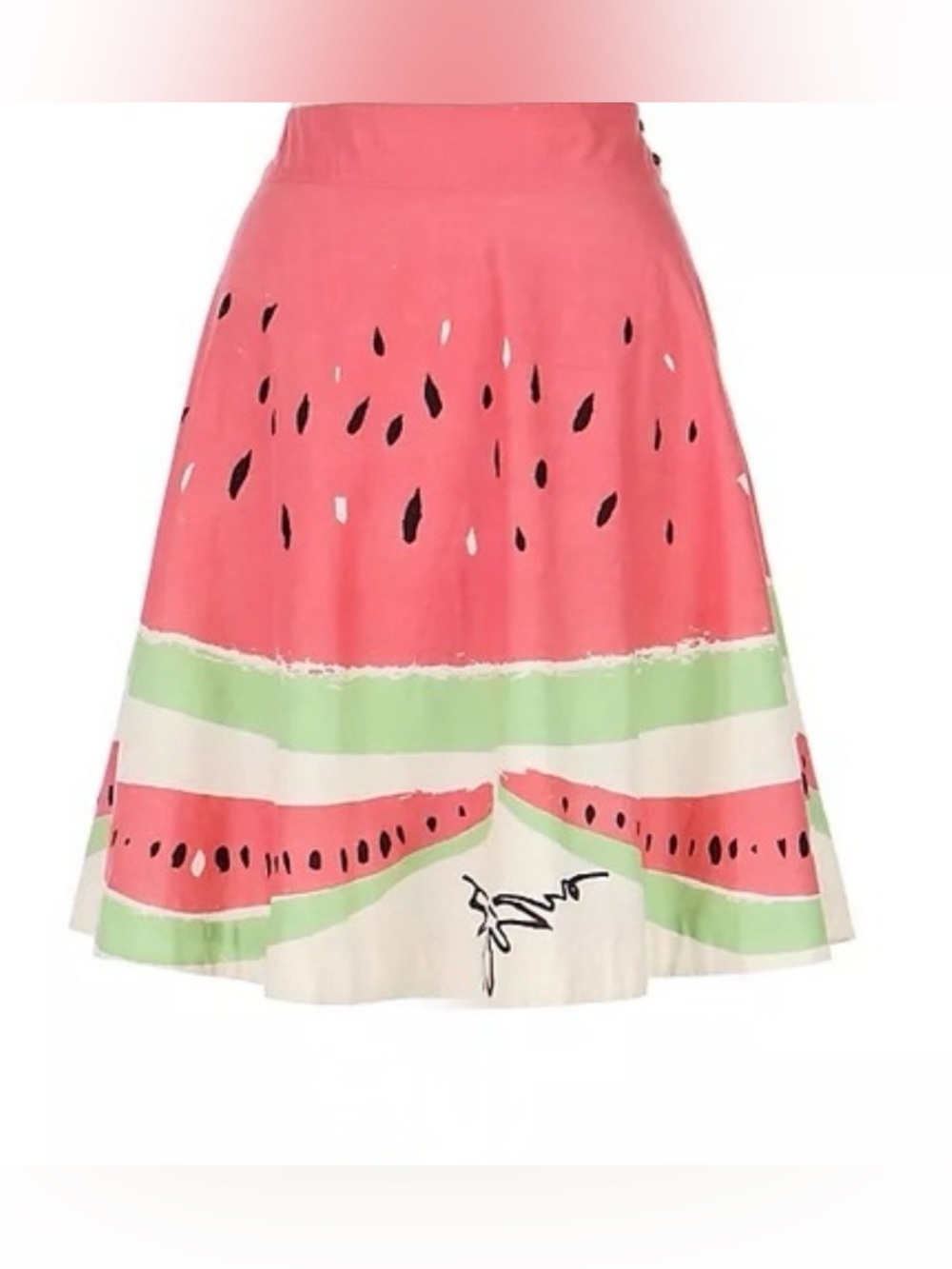Anthropologie We Love Vera A Slice  of summer Pink Watermelon-Print Circle Skirt